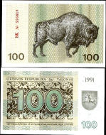 *100 Talonas Litva 1991, P38b UNC - Kliknutím na obrázok zatvorte -